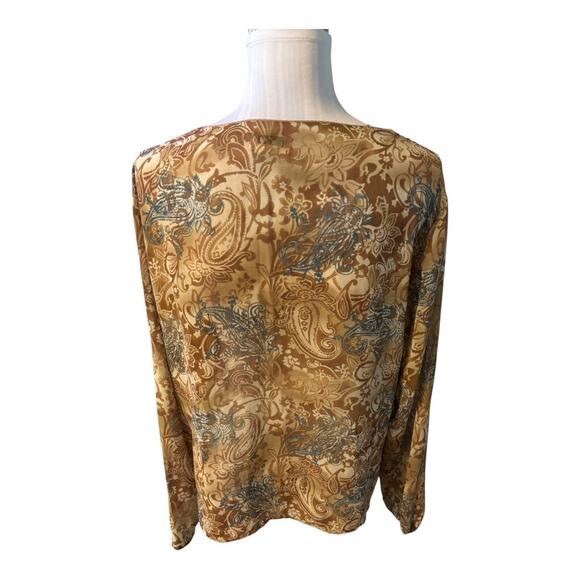 George Brown Paisley Sheer Blouse Size XL - Picture 2 of 3
